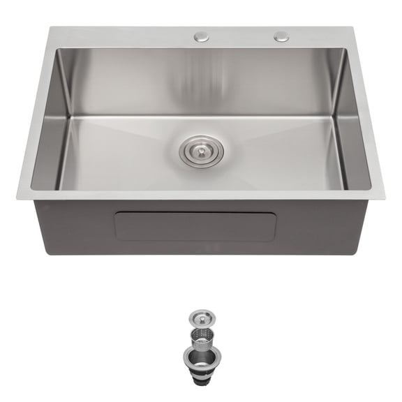 Stainless Steel Kitchen Sink 30 x 22 x 9 inch Kitchen Sink Drop In 16 Gauge Stainless Steel 30" Single Bowl Topmount Kitchen Sink Basin,Undermount Kitchen Sink