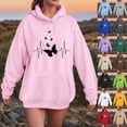 thumbnail image 4 of Towmus Sweat Shirts for Womens Cute Graphic Print Love Heart Pullover Tops Drawstring Hoodie Casual Teens Girls Coats, 4 of 6