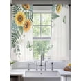 thumbnail image 3 of Spring Sunflower Sheer Curtains 72 Inches Long 2 Panels Set, Window Sheer Curtains for Living Room/Bedroom, Garden Botanical Leaves Butterflies Light Filtering Rod Pocket Curtain 52''x72''x2, 3 of 8