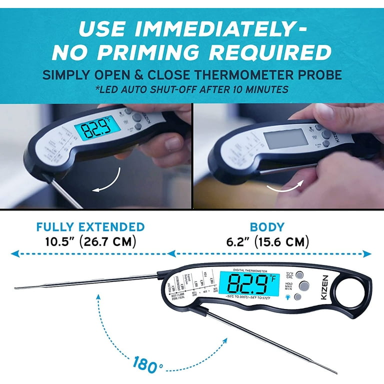 KIZEN Digital Meat Thermometer with Probe - Waterproof, Kitchen