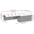 thumbnail image 4 of vidaXL 10 Piece Garden Sofa Set with Cushions Black Poly Rattan, 4 of 5