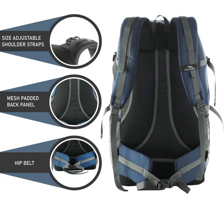 TRAWOC 55 LTR Travel Backpack Daypack bag for Camping Hiking Trekking,SHK014 Navyblue - Walmart.com TRAWOC 55 LTR Travel Backpack Daypack bag for Camping Hiking Trekking,SHK014 Navyblue - Walmart.com