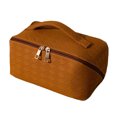 thumbnail image 1 of Bolsa de cosméticos PU de gran capacidad caja de maquillaje a cuadros portátil para mujeres regalos de vacaciones, 1 of 6