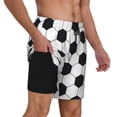 thumbnail image 3 of Goofa Soccer Ball Printed Men's Swim Trunks Board Shorts Quick Dry Mens Swimming Trunks with Compression Liner,Breathable Fit Hawaii Beach Shorts-Small, 3 of 9