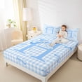 thumbnail image 3 of Erosebridal Blue Dreamy Princess Style Full Size Sheets For Kids,Girls Ribbon Bow Initial Letter H Alphabet Bed Sheets 4 Pieces, 3 of 6