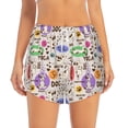 thumbnail image 2 of Xecao's Dog Doing Yoga for a double-layer running short for women, perfect for gym, tennis, and more, featuring a convenient pocket., 2 of 9