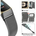 thumbnail image 2 of Metal Bands for Fitbit Charge 5 Band for Women Men, Magnetic Clasp Stainless Steel Mesh Loop Bands for Fitbit Charge 5,Silver, 2 of 13