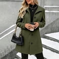 thumbnail image 2 of Tqcoqu Pea Coats For Women Stand Collar Single Breasted Trench Coat Fashion A-Line Fall Winter Jackets, 2 of 10