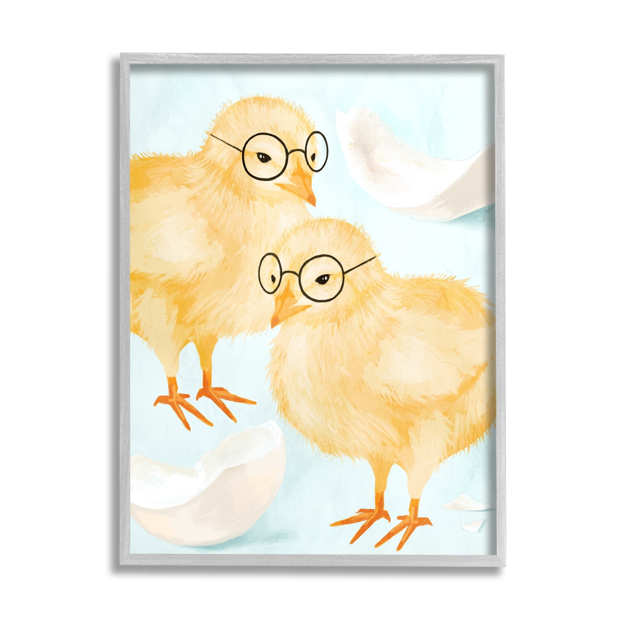Stupell Industries Easter Chicks Hatched Eggs Yellow Birds Round Glasses, 11 x 14,Design by Daphne Polselli