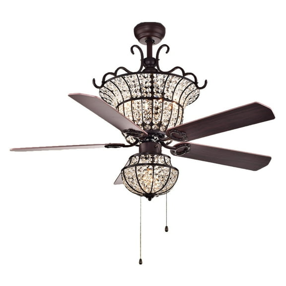 Charla 4-light Crystal 52-inch Chandelier Ceiling Fan