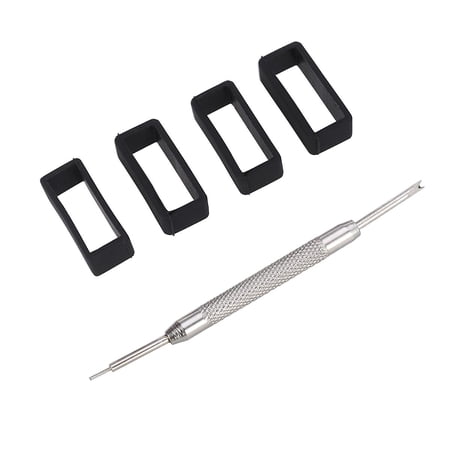 Tatum88 4pcs 22mm Black Rubber Replacement Watch Band Strap Loops With ...