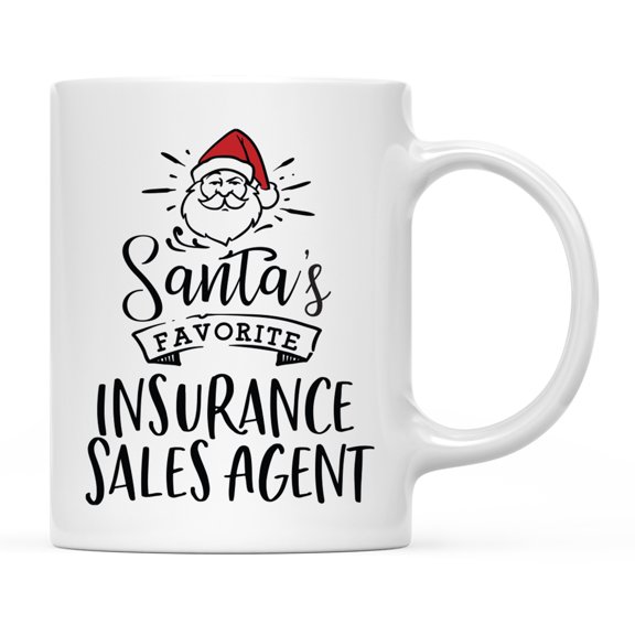 Koyal Wholesale Santa Claus Ceramic Coffee Mug, Santa's Favorite Insurance Sales Agent