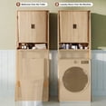 thumbnail image 6 of YOCWO Over The Toilet Storage Cabinet with Vertical Fluted Texture, Storage Cabinet Over Toilet with 2 Sliding Doors and Open Shelf, Home Space Saver for Bathroom Laundry Room Living Room, Natural, 6 of 9