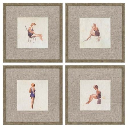 - Paragon Bathers Framed Wall Art - Set of 4