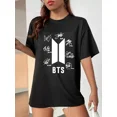thumbnail image 2 of Playeras Manga Corta Mujer Negro Bts Oversize K-pop Camiseta, 2 of 7