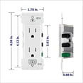 thumbnail image 4 of Leviton Lot de 10 Decora Edge 15 Amp Prise Murale Duplex Résistante à l'Altération, E5325-0MW, Blanc, 4 of 7