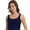Deep blue, variant on Womens Sexy Square Neck Double Lined Seamless Sleeveless Cropped Tank Yoga Crop Causal Basic Tops