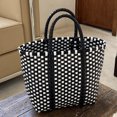 thumbnail image 2 of Bolso de mano de gran capacidad, moderno bolso de vacaciones para mujer, nuevo bolso de plástico portátil tejido a mano, bolso de playa de verano, 2 of 5