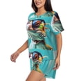 thumbnail image 2 of Susaid Stylish Sunglasses Iguana Print Women's Pajama Set, Button-Up Sleepwear with Elastic Waist Shorts, Perfect for Lounging, Yoga, Beach, and Casual Wear-XX-Large, 2 of 7
