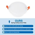 thumbnail image 4 of Unique Bargains 2" Spring Ceiling Cover Plate Suitable for 2.4-2.7inch Round Hole, White, 4 of 5