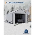 thumbnail image 5 of Ribbed Metal Roofing Panels, 140 ft², 64.2'' L x 19.7'' W, 29 Ga. Galvanized Steel Ribbed Panels for Gazebos, Carports, Garages, Chicken Coops, Storage Sheds, and Stables, 16 Pcs, White, 5 of 8