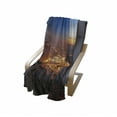 thumbnail image 4 of Landscape Soft Flannel Fleece Blanket, City at Night Time Twilight Skyline Panoramic View over Mountaintop Print, Cozy Plush for Indoor and Outdoor Use, 50" x 70", Brown Orange Blue, by Ambesonne, 4 of 6