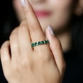 thumbnail image 5 of Rosec Jewels Certified Lab Grown Emerald Eternity Ring for Women - AAAA Quality Emerald Band Ring - Ready to Gift for Anniversary, 10K White Gold, US 12.50, 5 of 9