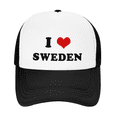 thumbnail image 2 of I Heart Sweden Love Sweden Pride Funny Trucker Hat Mesh Cap Unisex, 2 of 5