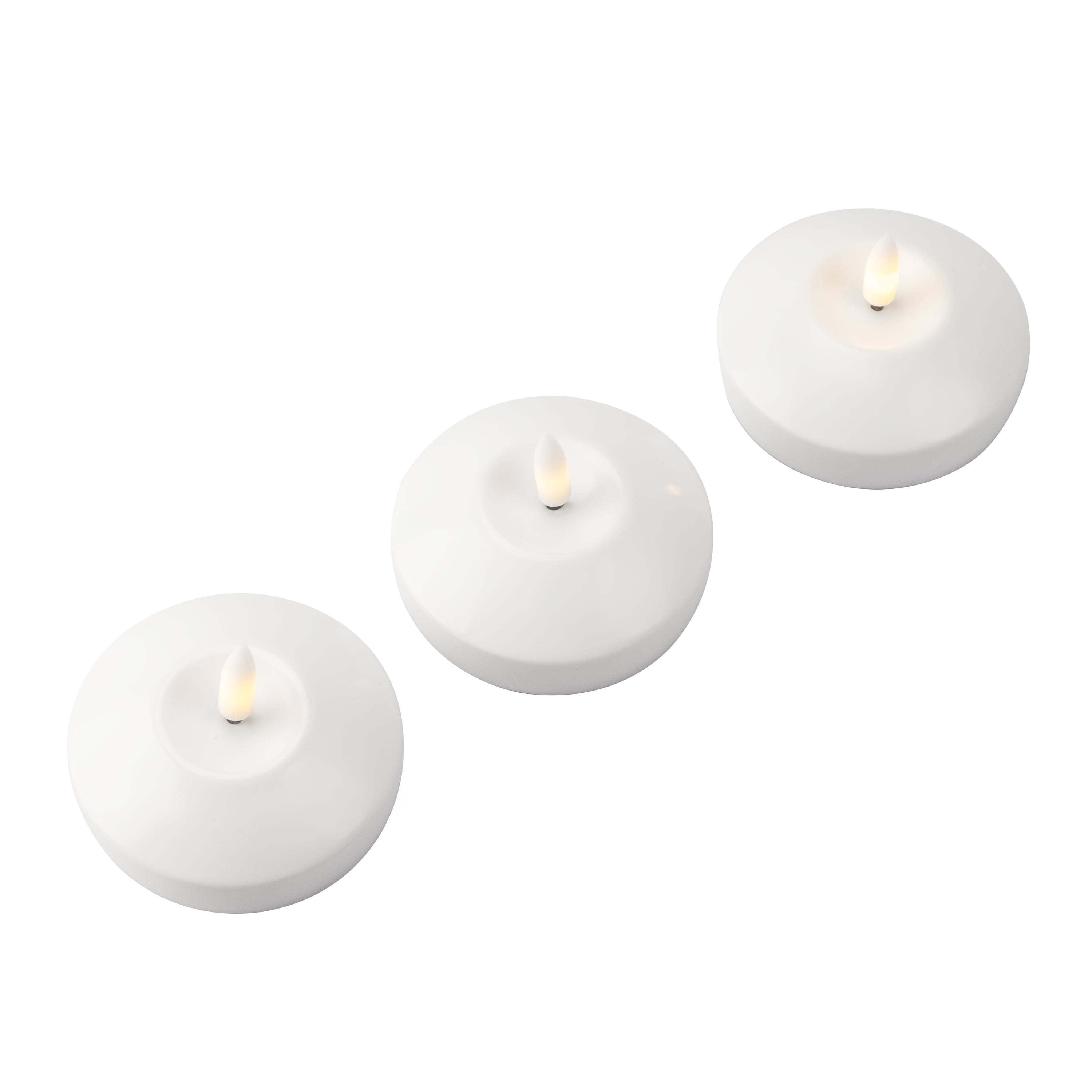 (2 pack) Mainstays Battery Operated 3 inch White Floating Faux Candle Light 3PK with Remote Control