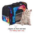 thumbnail image 4 of Tie Dye Pet Carrier Bag with Sherpa Base and 900D Oxford Cloth Fabric, 17x10x11.8 in, Adjustable Nylon Webbing - Ideal for Travel and Outdoor Activities, 4 of 7