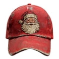 thumbnail image 4 of Yuanlong Unisex Christmas Baseball Cap Santa Printed All-Season Cap Vintage Washed Outdoor Sports Headwear, 4 of 5
