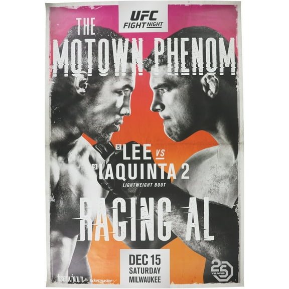 UFC Unisex Milwaukee Dec 15th Saturday Official Poster, Multicoloured, One Size