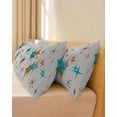 thumbnail image 4 of Teal Orange Boho Body Pillow Cover 20 x 54 Inch Decorative Pillow Cover Middle Century Geometric Abstract Lumbar Pillowcase Seasonal Rectangle Cushion Case for Couch Sofa Bed Living Room, 4 of 7