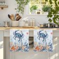 thumbnail image 4 of Crab Coastal Kitchen Towels Set of 4, Summer Beach Blue Ombre Coral Starfish Absorbent Dish Towels for Kitchen, Microfiber Hand Towel, Quick Drying Tea Towel for Cleaning Decorative Dishcloths, 4 of 7