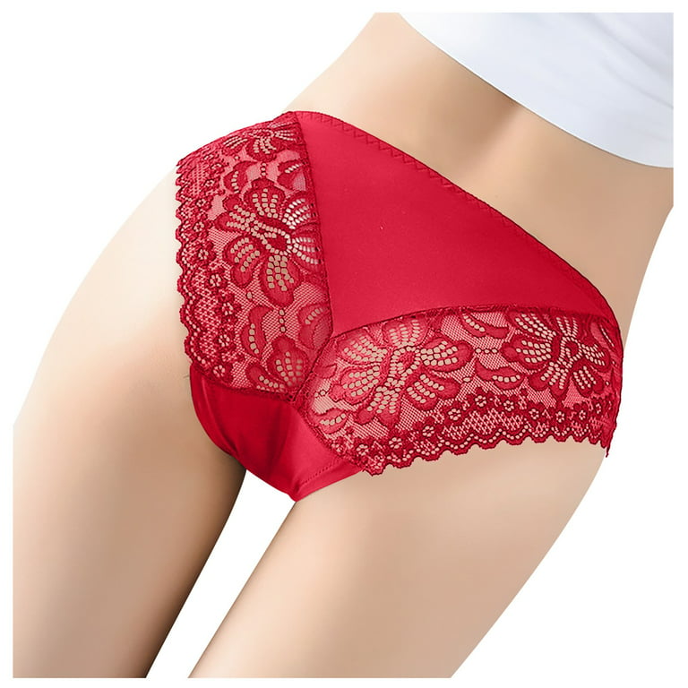 2pcs/set Women's Red Seamless Stretchy Comfortable Triangle Underwear For  Home Leisure