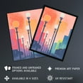 thumbnail image 3 of Through The Haze Of The Street Lights By Sofia Francis Colourful Simple Cityscape Large Wall Art Poster Print Thick Paper 18X24 Inch, 3 of 5
