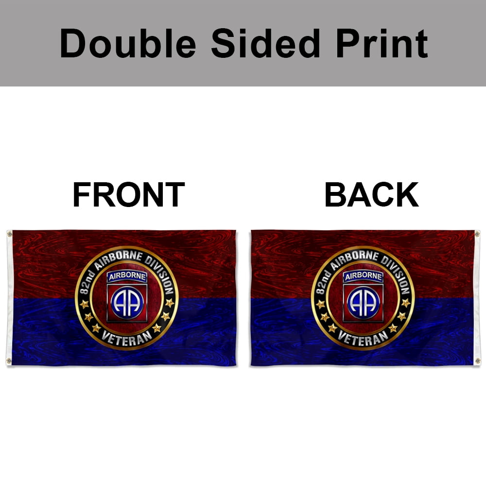 Dutern Double Sided 82nd Airborne Division Veterans Flag Banner 3 Ply with Brass Grommets 3x5 Feet