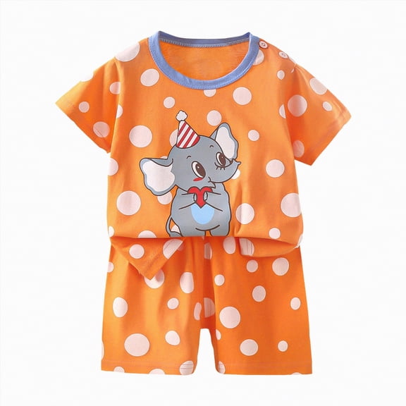 mgoYE Toddler Girl Outfits Toddler Boys Summer Clothes Cotton Short Sleeve Dinosaur T-Shirt Shorts Set 2Pcs|White 6-9 Months