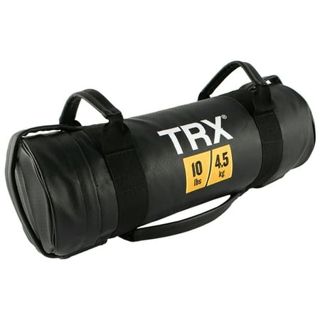 TRX Power Bag 10 Pound Vinyl Sandbag Weighted Gym Exercise Bag, Black