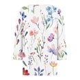 thumbnail image 5 of Womens 3/4 Length Sleeve Tops Casual Henley Summer Shirts Loose Fit Three Quarter Length Sleeve Blouses, 5 of 5