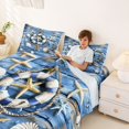 thumbnail image 3 of spefrowx Wood Nautical Lifebuoy Queen Sheets for Adults, Blue Ocean Starfish Scallop Queen Sheet Sets, 4-Piece, 1 Flat Sheet, 1 Fitted Sheet and 2 Pillowcases, 3 of 5