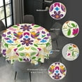 thumbnail image 5 of Colorful Mexican Floral Mexican Pattern Round Tablecloth Waterproof Wipeable Tablecloth Cover Home Restaurant Kitchen Picnic Party Decoration 60 Inch Circular Tablecloth for 20-47 Inch, 5 of 6