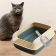 thumbnail image 6 of perfeclan Fully Open Cats Litter Tray Pet Litter Pan Cats Potty Toilet High Sided Anti Splashing with Scoop Cat Toilet for Pet Birthday Extra Large, 6 of 9
