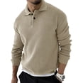 thumbnail image 3 of LUXUR Men Buttons Pullover Casual Work Sweater Beige 2XL, 3 of 3