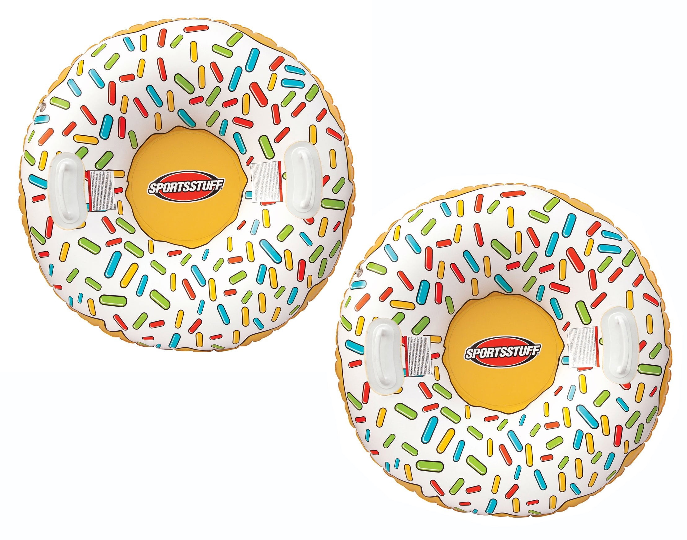 Sportsstuff Donut Sprinkle Inflatable Snow Tube 1 rider Winter Sledding 2 Pack by Airhead