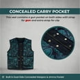 thumbnail image 2 of Lesa Collection Mens Black Denim & Leather Motorcycle Club Vest Green Thread Zipper Front, Diamo - 4XL, 2 of 8
