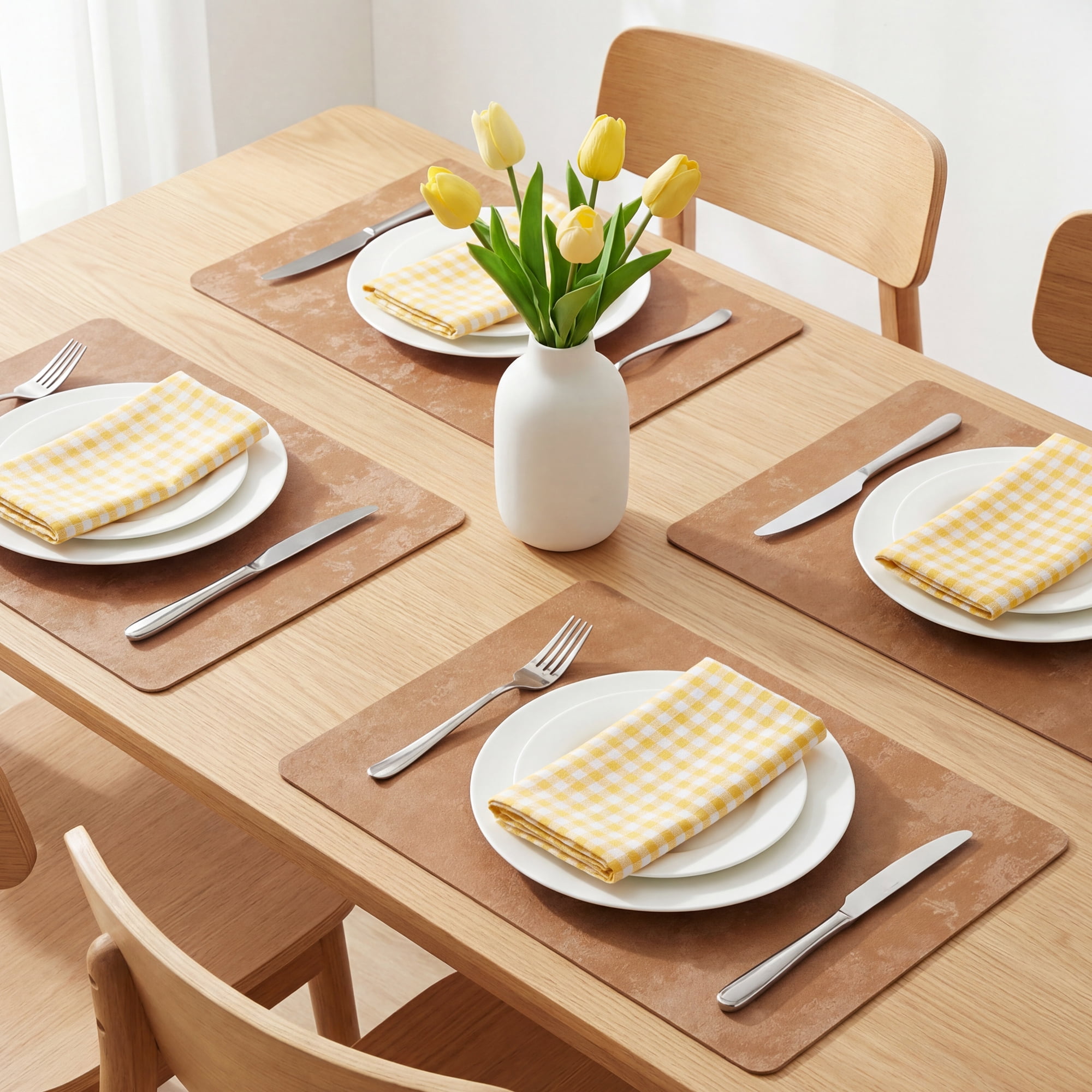 Unique Bargains Waterproof Placemats 4pcs Coffee 17.7"x11.8"