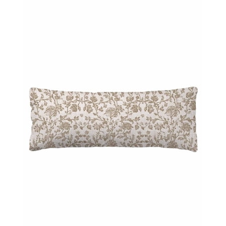 Vintage Flower Leaf Botanical Plant Body Pillow Cover, Pillowcase Protectors with Zipper, Breathable Decorative Throw Pillow Case Cover, Pillow Shams for Couch Sofa 20x54Inch