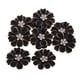 thumbnail image 4 of 10 botones planos con forma de flor de perlas y diamantes de imitación para manualidades y costura. negro + diamantes de imitación, 4 of 9