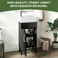 thumbnail image 5 of Uforic 16" Bathroom Vanity with Top Sink, Modern Free Standing Small Bathroom Storage Cabinet with Soft Close Door, Black, 5 of 9